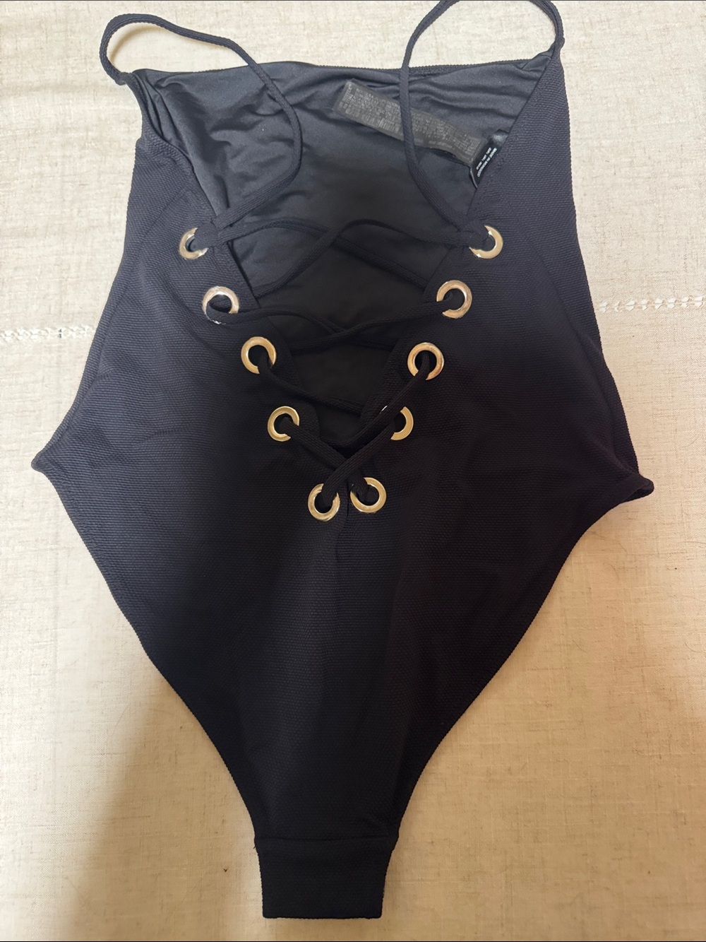 Zara Black Lace-Detail Bodysuit